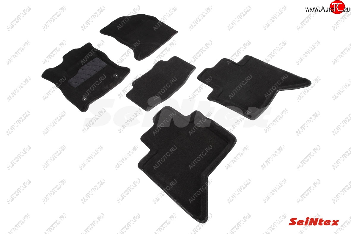 5 249 р. Коврики в салон SEINTEX 3D ВОРС (комплект)  Toyota Hilux  AN120 (2016-2020) (Цвет: черный)