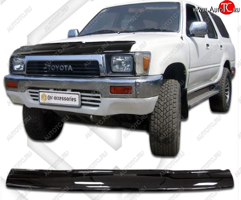 1 989 р. Дефлектор капота CA-Plastiс  Toyota Hilux Surf  N120,N130 (1989-1991) (Classic черный, Без надписи)