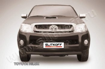 7 199 р. Защита переднего бампера из трубы d57 Slitkoff  Toyota Hilux  AN10,AN20 (2008-2011) (Цвет: серебристый). Увеличить фотографию 1