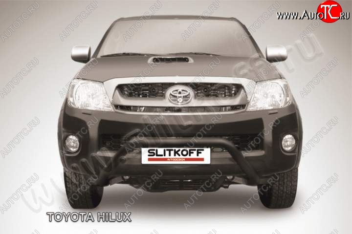 17 549 р. Кенгурятник d57 низкий широкий мини Slitkoff  Toyota Hilux  AN10,AN20 (2008-2011) (Цвет: серебристый)