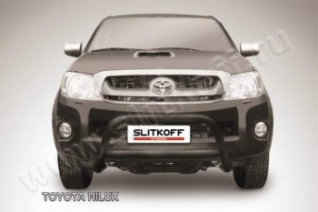 15 999 р. Кенгурятник d57 низкий Slitkoff  Toyota Hilux  AN10,AN20 (2008-2011) (Цвет: серебристый). Увеличить фотографию 1