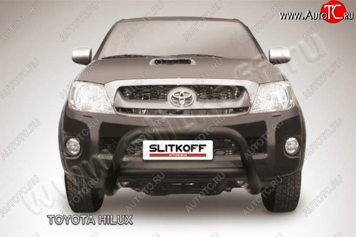 18 749 р. Кенгурятник d76 низкий Slitkoff  Toyota Hilux  AN10,AN20 (2008-2011) (Цвет: серебристый)