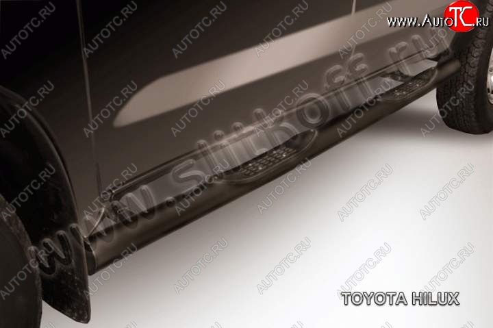 12 549 р. Защита порогов из труб d76 Slitkoff  Toyota Hilux  AN10,AN20 (2004-2011) (Цвет: серебристый)