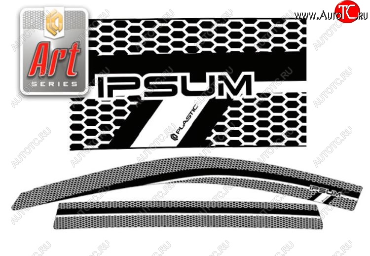 2 349 р. Дефлектора окон (M10G-M15G) CA-Plastic  Toyota Ipsum  SXM10 (1995-1998) (Серия Art белая, Без хром.молдинга, Крепление только на скотч)