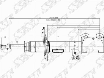 3 699 р. Левый амортизатор передний SAT  Toyota Ipsum  ACM20 - Noah  1. Увеличить фотографию 1