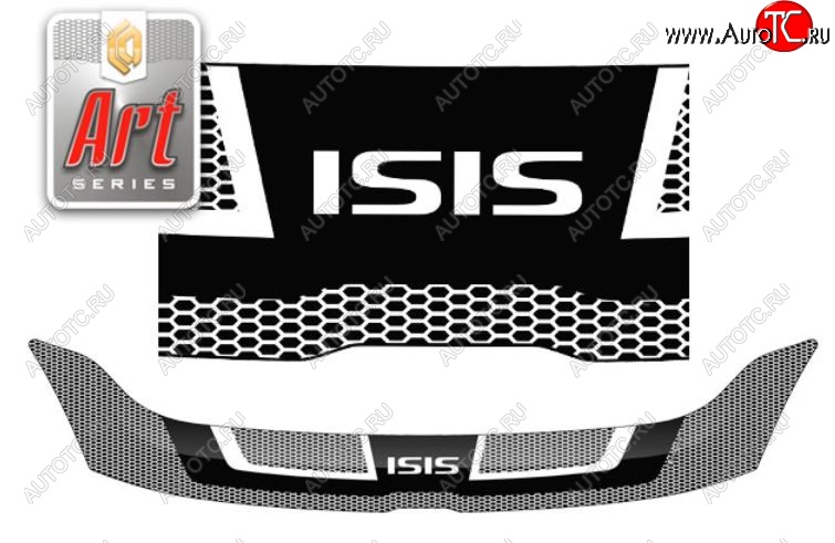 2 349 р. Дефлектор капота (M10, M15) CA-Plastic  Toyota Isis  XM10 (2004-2009) (Серия Art серебро)