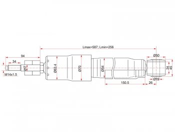 2 169 р. Амортизатор задний LH=RH SAT  Toyota Land Cruiser  100 (1998-2007). Увеличить фотографию 1