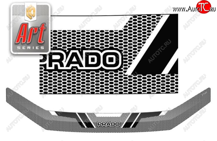 2 159 р. Дефлектор капота CA-Plastiс  Toyota Land Cruiser Prado  J150 (2017-2020) (Серия Art графит)