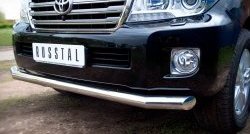 15 649 р. Одинарная удлинённая защита переднего бампера диаметром 76 мм Russtal  Toyota Land Cruiser  200 (2012-2015). Увеличить фотографию 1