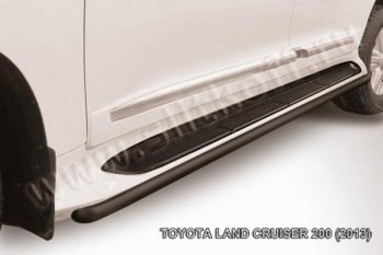7 599 р. Защита штатного порога d42 Slitkoff  Toyota Land Cruiser  200 (2012-2015) (Цвет: серебристый). Увеличить фотографию 1