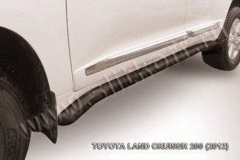 10 399 р. Защита порогов Slitkoff  Toyota Land Cruiser  200 (2012-2015) (Цвет: серебристый). Увеличить фотографию 1