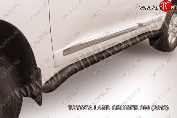 10 399 р. Защита порогов Slitkoff  Toyota Land Cruiser  200 (2012-2015) (Цвет: серебристый)
