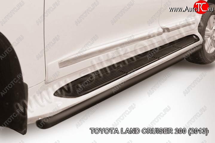 9 449 р. Защита штатного порога d57  Toyota Land Cruiser  200 (2012-2015) (Цвет: серебристый)