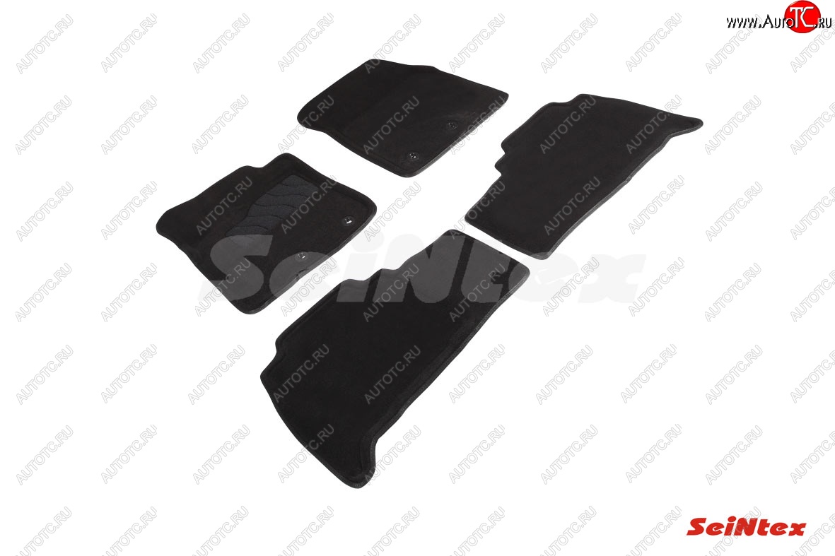 5 449 р. Комплект 3D ковриков в салон (ворсовые / чёрные) Seintex  Toyota Land Cruiser  200 (2012-2021)