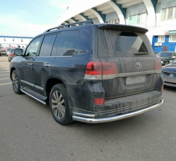 14 549 р. Тройная защита заднего бампера SLITKOFF из труб диаметром 76 и 42 мм SLITKOFF  Toyota Land Cruiser  200 (2015-2021) 2-ой рестайлинг. Увеличить фотографию 2