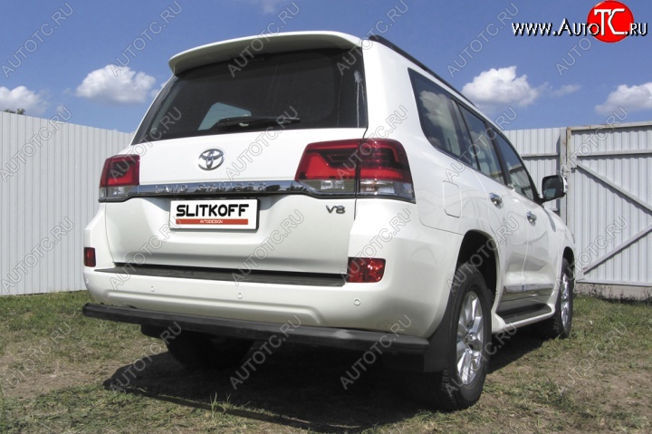 10 199 р. Защита задняя Slitkoff  Toyota Land Cruiser  200 (2015-2021) (Цвет: серебристый)