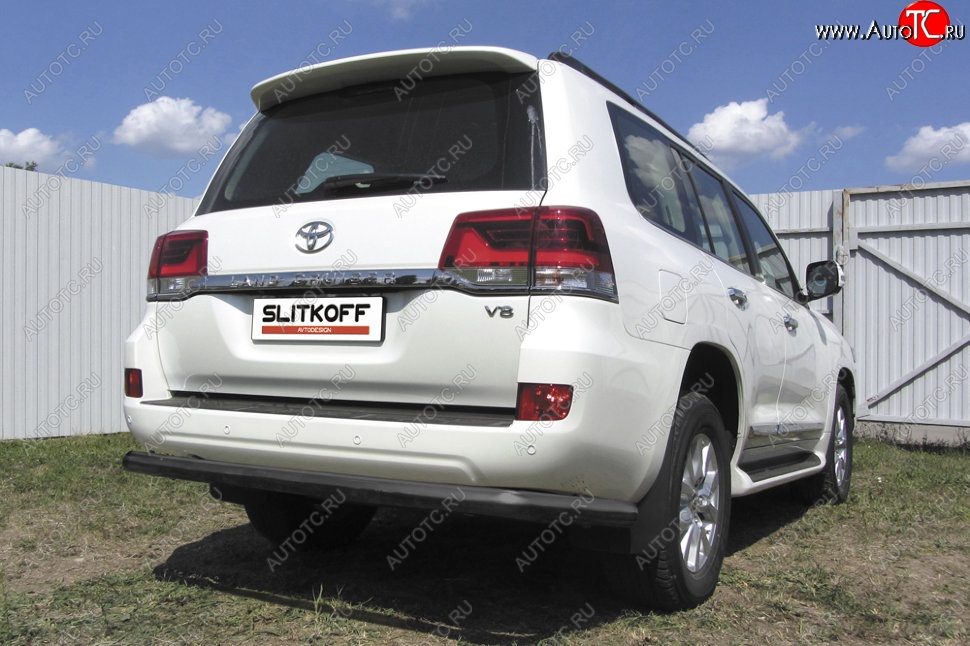 10 199 р. Защита задняя Slitkoff Toyota Land Cruiser 200 2-ой рестайлинг (2015-2021) (Цвет: серебристый)
