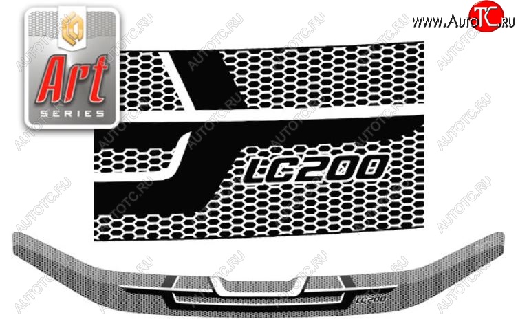 2 399 р. Дефлектор капота CA-Plastiс  Toyota Land Cruiser  200 (2015-2021) (Серия Art графит)