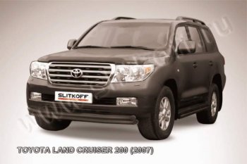 16 549 р. Защита переднего бампер Slitkoff  Toyota Land Cruiser  200 (2007-2012) (Цвет: серебристый). Увеличить фотографию 1