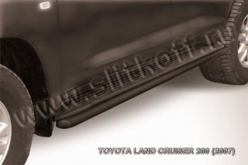 10 699 р. Защита штатного порога d42 Slitkoff Toyota Land Cruiser 200 дорестайлинг (2007-2012) (Цвет: серебристый). Увеличить фотографию 1
