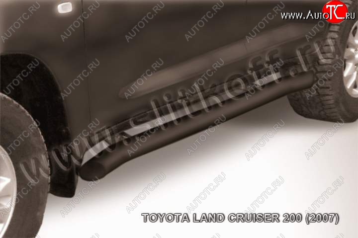 14 649 р. Защита порогов Slitkoff Toyota Land Cruiser 200 дорестайлинг (2007-2012) (Цвет: серебристый)