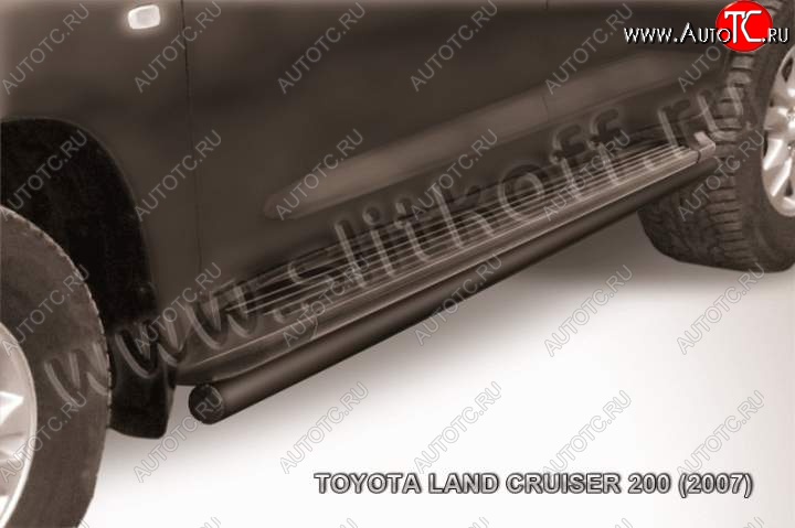 9 449 р. Защита штатного порога d57  Toyota Land Cruiser  200 (2007-2012) (Цвет: серебристый)