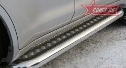 Защита порогов с алюминиевым листом Souz-96 Toyota Land Cruiser 200 дорестайлинг (2007-2012)