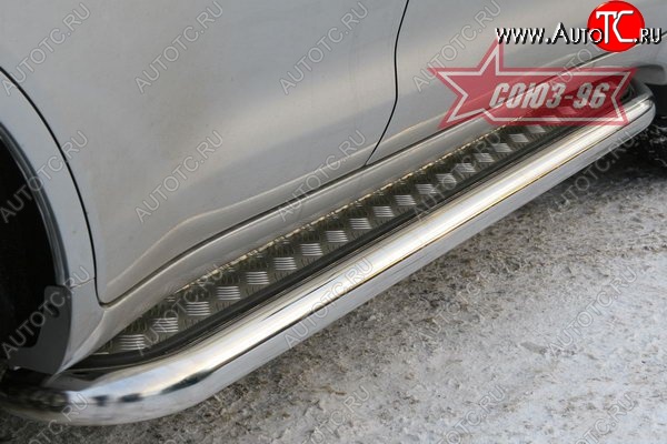 33 299 р. Защита порогов с алюминиевым листом Souz-96  Toyota Land Cruiser  200 (2007-2012)