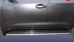 15 349 р. Защита штатных порогов из круглой трубы диаметром 42 мм Slitkoff Toyota Land Cruiser 200 дорестайлинг (2007-2012) (Цвет: нержавеющая полированная сталь). Увеличить фотографию 1