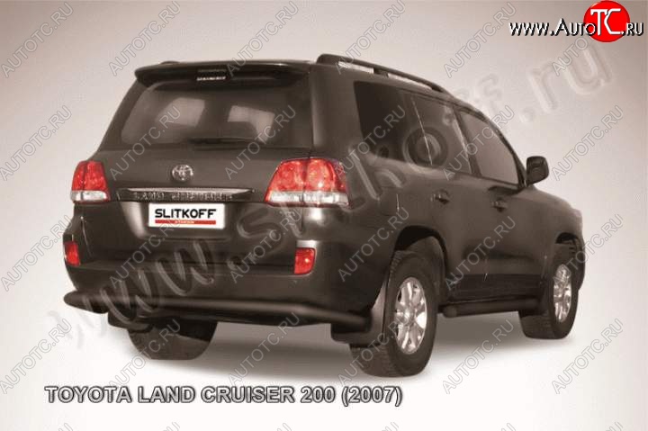12 999 р. Защита задняя Slitkoff  Toyota Land Cruiser  200 (2007-2012) (Цвет: серебристый)