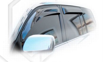 2 099 р. Дефлектора окон CA-Plastiс  Toyota Land Cruiser  200 (2007-2012) (Classic полупрозрачный, Без хром.молдинга, Крепление только на скотч). Увеличить фотографию 1