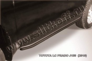 7 349 р. Защита штатного порога d42 Slitkoff  Toyota Land Cruiser Prado  J150 (2009-2013) (Цвет: серебристый). Увеличить фотографию 1