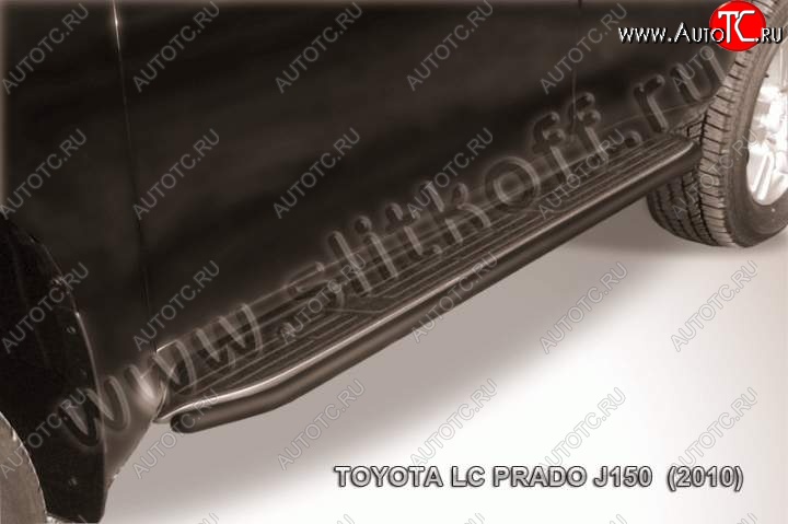 7 349 р. Защита штатного порога d42 Slitkoff  Toyota Land Cruiser Prado  J150 (2009-2013) (Цвет: серебристый)