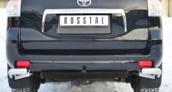 14 699 р. Защита заднего бампера (Ø76 мм уголки, нержавейка) Russtal  Toyota Land Cruiser Prado  J150 (2009-2013). Увеличить фотографию 1
