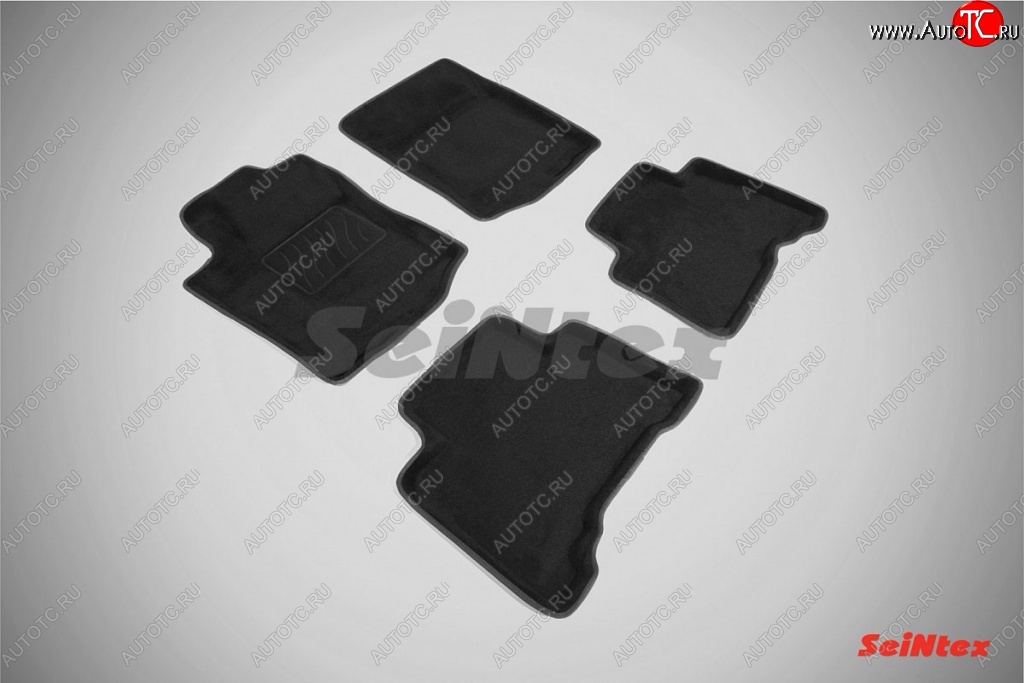 5 249 р. Износостойкие коврики в салон SeiNtex Premium 3D 4 шт. (ворсовые, черные) Toyota Land Cruiser Prado J150 дорестайлинг (2009-2013)