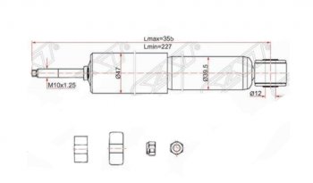 1 329 р. Амортизатор передний SAT Toyota LiteAce Noah (1996-2001). Увеличить фотографию 1
