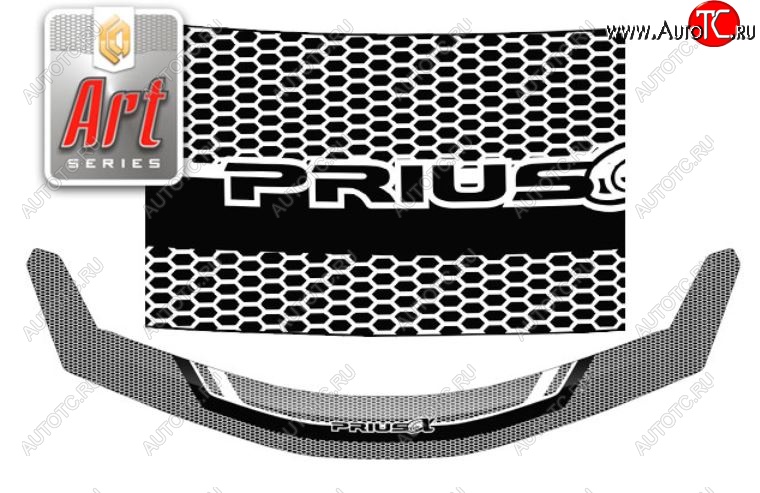 2 059 р. Дефлектор капота CA-Plastiс  Toyota Prius  Alfa лифтбек (2011-2015) (Серия Art черная)