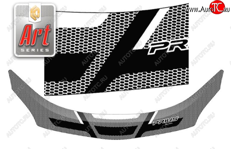 2 799 р. Дефлектор капота CA-Plastiс exclusive  Toyota Prius  XW30 (2009-2011) (Серия Art графит)