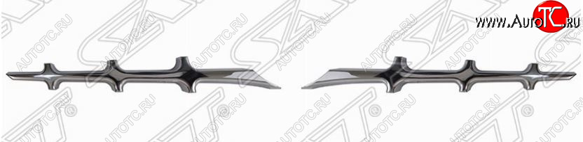 1 599 р. Декоративные элементы решетки радиатора SAT Toyota Prius XW30 дорестайлинг (2009-2011) (Хром)