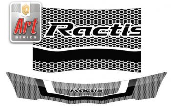 2 259 р. Дефлектор капота CA-Plastiс  Toyota Ractis (2005-2010) (Серия Art черная). Увеличить фотографию 1