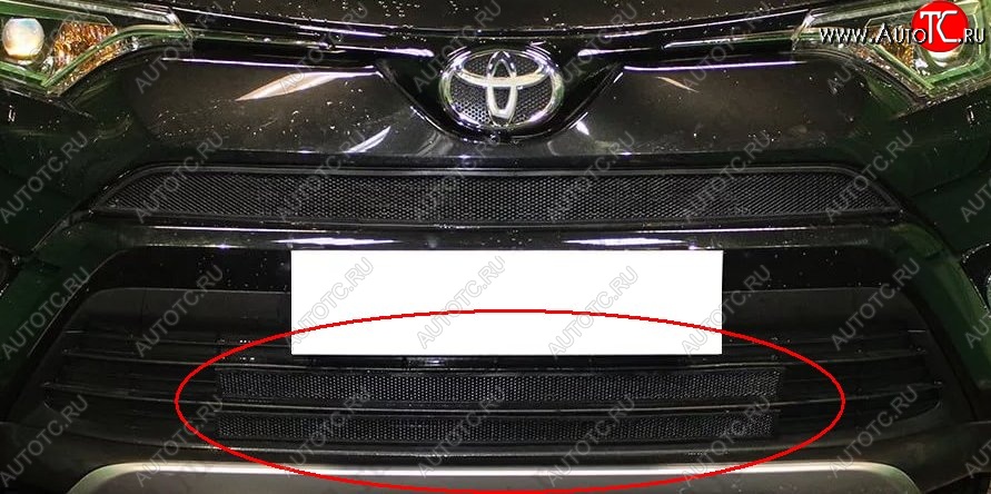 1 789 р. Нижняя решётка в воздуховод автомобиля Russtal (черная)  Toyota RAV4  XA40 (2015-2019)