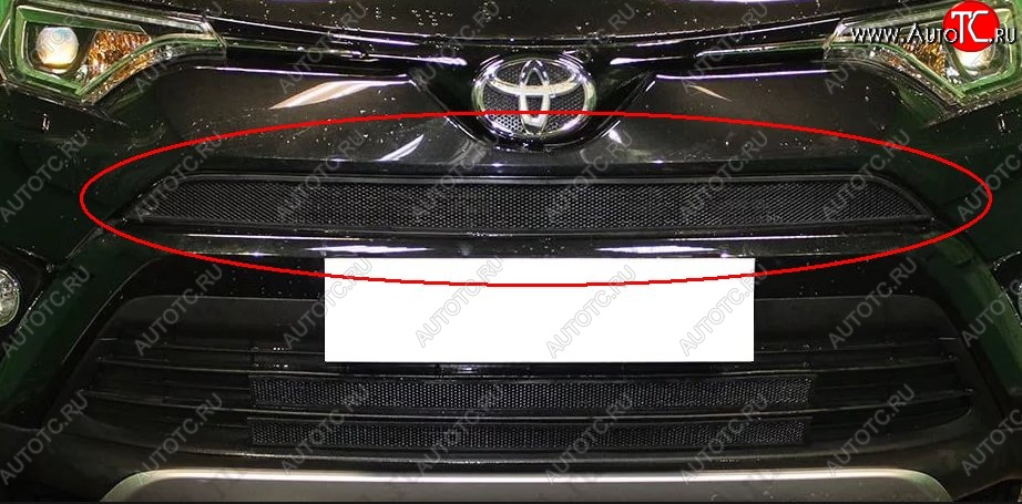 1 469 р. Сетка в решетку радиатора Russtal Toyota RAV4 XA40 5 дв. рестайлинг (2015-2019) (черная)