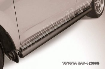 7 499 р. Защита порогов Slitkoff Toyota RAV4 XA305 5 дв. дорестайлинг (2005-2009) (Цвет: серебристый). Увеличить фотографию 1