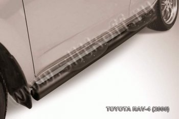 8 749 р. Защита порогов Slitkoff  Toyota RAV4  XA305 (2005-2009) (Цвет: серебристый). Увеличить фотографию 1