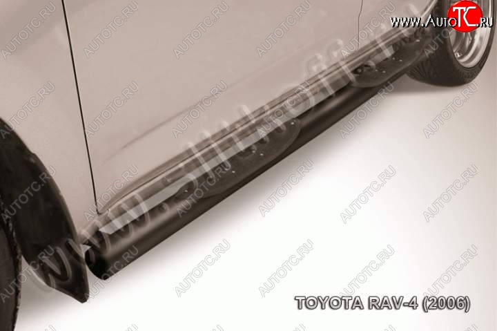8 749 р. Защита порогов Slitkoff  Toyota RAV4  XA305 (2005-2009) (Цвет: серебристый)