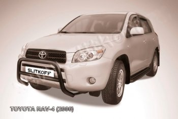 24 449 р. Защита переднего бампера Slitkoff (Ø57 мм, низкая)  Toyota RAV4  XA305 (2005-2009) (Нержавейка полированная). Увеличить фотографию 2