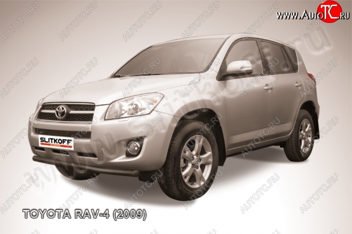 5 799 р. защита переднего бампера Slitkoff  Toyota RAV4  XA30 (2008-2010) (Цвет: серебристый)