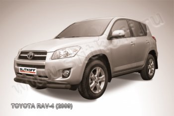 7 999 р. Защита переднего бампер Slitkoff  Toyota RAV4  XA30 (2008-2010) (Цвет: серебристый). Увеличить фотографию 1