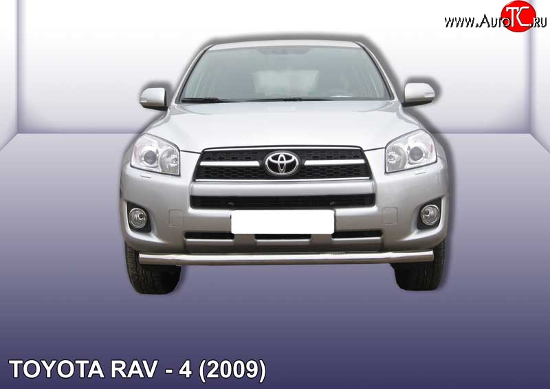 9 599 р. Одинарная защита переднего бампера диаметром 76 мм Slitkoff  Toyota RAV4  XA30 (2008-2010) (Цвет: нержавеющая полированная сталь)
