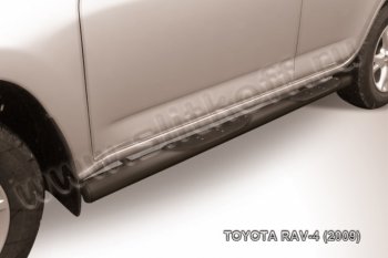 8 749 р. Защита порогов Slitkoff  Toyota RAV4  XA30 (2008-2010) (Цвет: серебристый). Увеличить фотографию 1